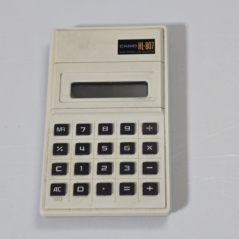 Casio HL-807 Vintage Calculator 1980s Tested Works